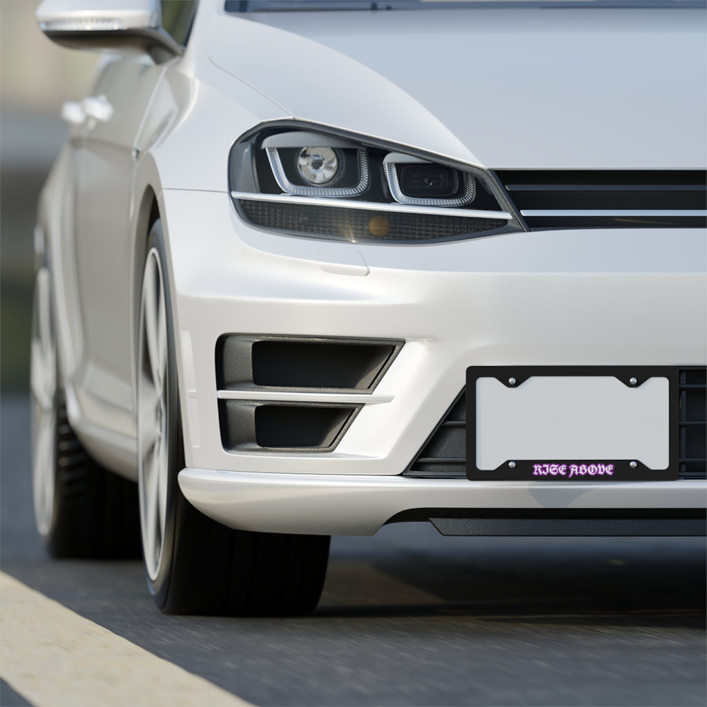 Metal License Plate Frame "Rise Above"